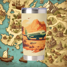 レトロクール旅行愛好家飛行機 保温保冷タンブラー