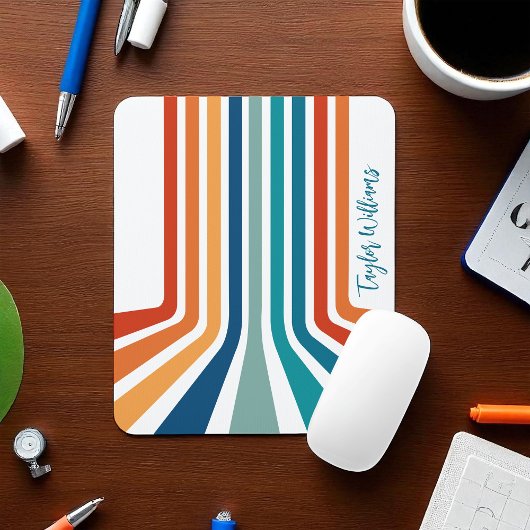 レトロクール曲げストライプのパターン マウスパッド