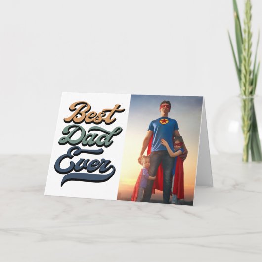 レトロクール最高のパパエバ父のパパ写真 カード (正面)