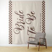 レトロクール花嫁へブライダルシャワー背景 タペストリー (インサイチュ)