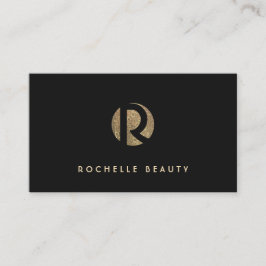 レトロクール金ゴールドとブラックシークインモノグラム 名刺