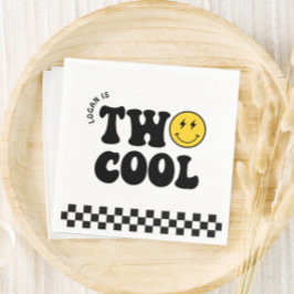 レトロクール2少年2歳の誕生日パーティー スタンダードカクテルナプキン