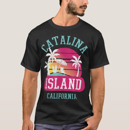 レトロクール カタリナ島のサンセット Tシャツ (正面)