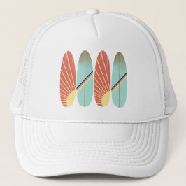 レトロクール・レッド・ブルー・サーフボード キャップ