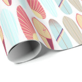 レトロクール・レッド・ブルー・サーフボード ラッピングペーパー (ロールコーナー)