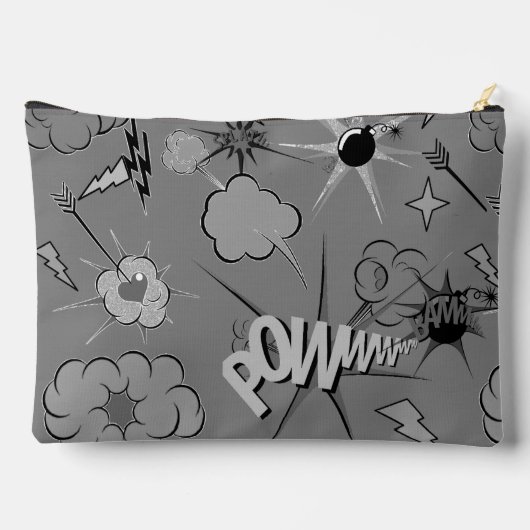 レトログカスタムレイ漫画ブックパタパーソナライズされたーン アクセサリーポーチ (裏面)