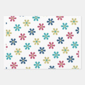 レトログガーリーラム60sグリッター花金ゴールドブルーレッド ラッピングペーパーシート (正面2)