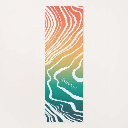 レトログラディエントのマーブルカスタム抽象芸術 ヨガマット (裏面)