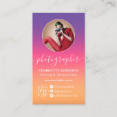 レトログラデーショングラデーションqrコードロゴ写真家 名刺 (正面)