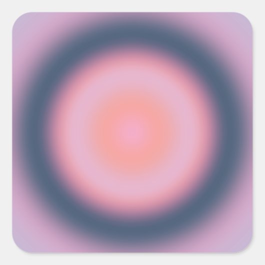 レトログラデーションラベンダーパープル薄紫抽象芸術オーラ スクエアシール (正面)