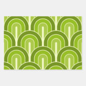 レトログラデーション付きジオメトリックファンパターン ラッピングペーパーシート (正面2)