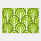 レトログラデーション付きジオメトリックファンパターン ラッピングペーパーシート (正面)