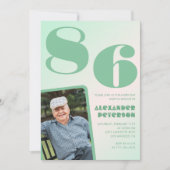 レトログラデーション撮影86歳の誕生日 招待状 (正面)