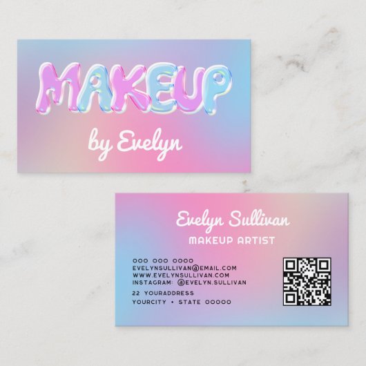 レトログラデーション気泡構成の名刺 名刺 (正面/裏面)