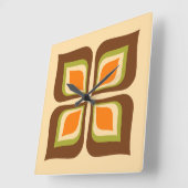 レトログラデーション紅葉パターン スクエア壁時計 (傾斜)