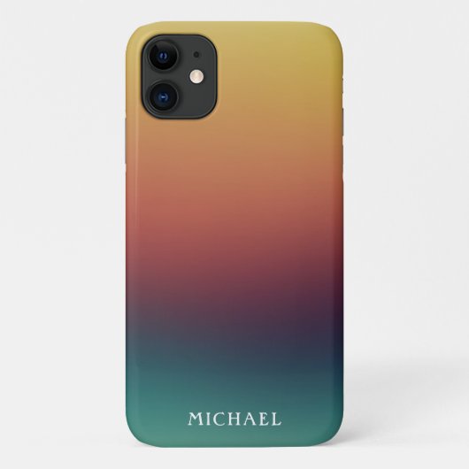 レトログラデーション(名前の付いたケースメイト付き) Case-Mate iPhoneケース (裏面)