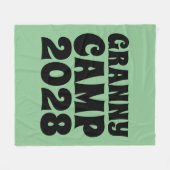 レトログラニーキャンプ文字 フリースブランケット (正面(横))