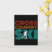 レトログラフィッククロスカントリー スキー ウィンタースポーツ B カード (黄色い花)