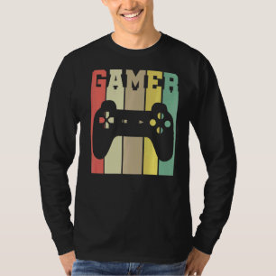 レトログラフィックコンソールプレーヤーコントローラーのビデオゲーム Tシャツ