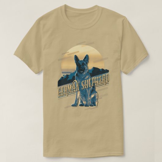 レトログラフィックス（ドイツ語） Shepherd Blue ID754 Tシャツ (デザイン正面)
