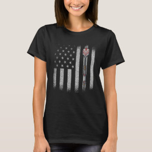 レトログラフィックダーツプレーヤーダーツダーツボードブルズアイ Tシャツ