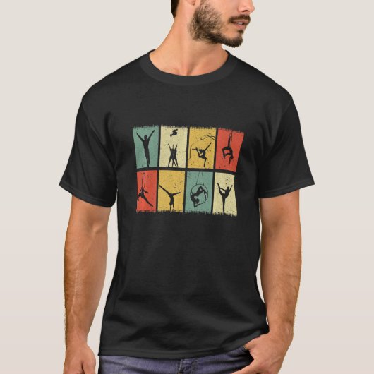 レトログラフィック体操体操Acrobat曲芸 Tシャツ (正面)