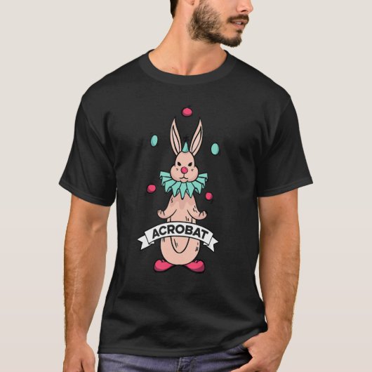 レトログラフィック体操体操Acrobat曲芸 Tシャツ (正面)