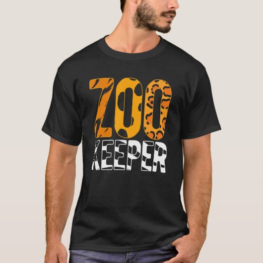 レトログラフィック動物飼育者動物飼育者動物動物園 Tシャツ (正面)