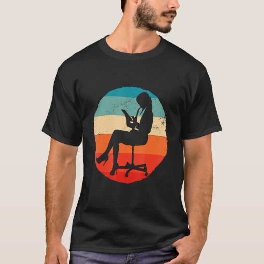 レトログラフィック銀行書記簿記者銀行員 Tシャツ (正面)