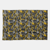 レトログラフィティアーバン通りパターン キッチンタオル (横)