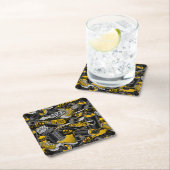 レトログラフィティアーバン通りパターン スクエアペーパーコースター (インサイチュ)