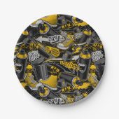 レトログラフィティアーバン通りパターン ペーパープレート (正面)