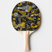 レトログラフィティアーバン通りパターン 卓球ラケット (正面)