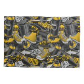 レトログラフィティアーバン通りパターン 枕カバー (裏面-左)