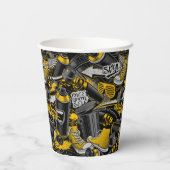 レトログラフィティアーバン通りパターン 紙コップ (裏面)