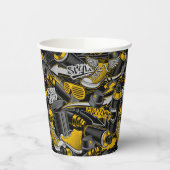 レトログラフィティアーバン通りパターン 紙コップ (左)