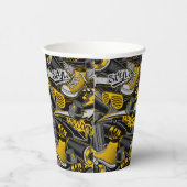 レトログラフィティアーバン通りパターン 紙コップ (右)