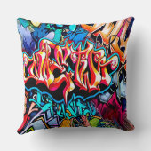 レトログラフィティワードアートオメダコピロー クッション (裏面)