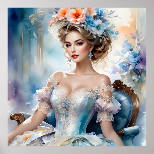 レトログラマラスな女性 ポスター (正面)