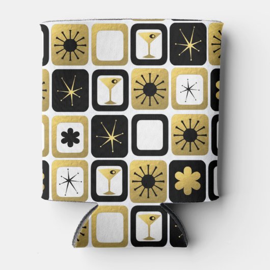 レトログラマラス金ゴールドクーラーボックス 缶クーラー (正面)