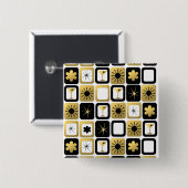 レトログラマラス金ゴールドボタン 缶バッジ (正面&裏面)