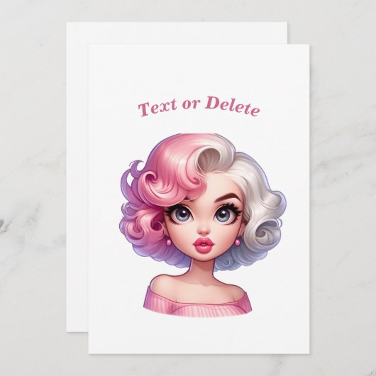 レトログラマー女の子アニメーションかわいい漫画美しい シーズンカード (正面/裏面)