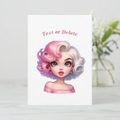 レトログラマー女の子アニメーションかわいい漫画美しい シーズンカード (スタンド正面)