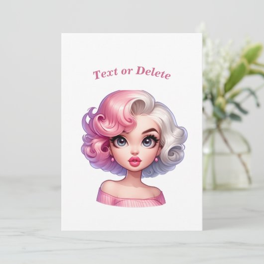 レトログラマー女の子アニメーションかわいい漫画美しい シーズンカード (スタンド正面)