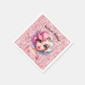 レトログラマー女の子アニメーションかわいい漫画美しい スタンダードカクテルナプキン (角)