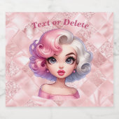 レトログラマー女の子アニメーションかわいい漫画美しい スパークリングワインラベル (シングルラベル)