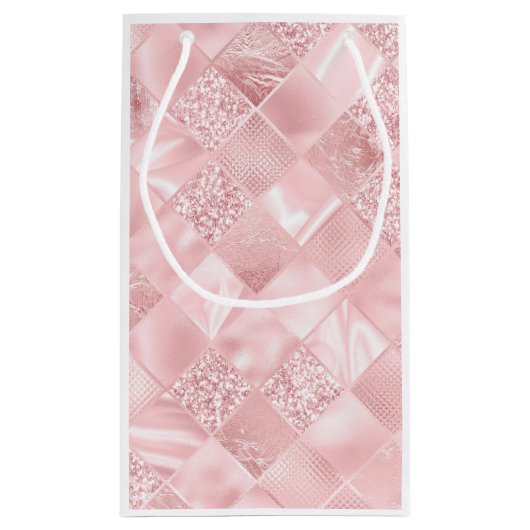 レトログラマー女の子アニメーションかわいい漫画美しい スモールペーパーバッグ (裏面)