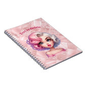 レトログラマー女の子アニメーションかわいい漫画美しい ノートブック (右側)