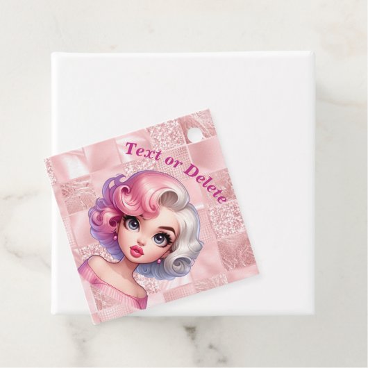 レトログラマー女の子アニメーションかわいい漫画美しい フェイバータグ (インサイチュ)