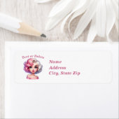 レトログラマー女の子アニメーション漫画パーソナライズ ラベル (インサイチュ)